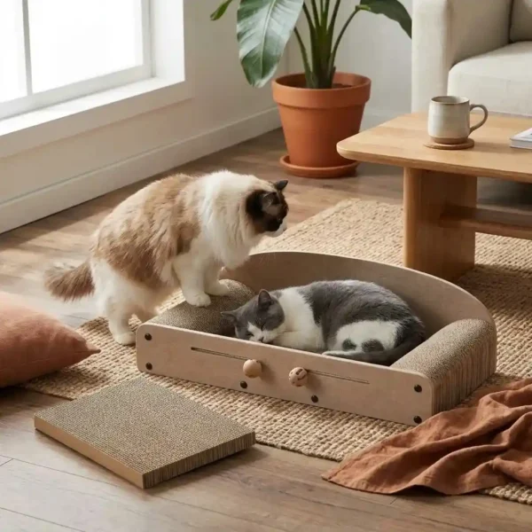 Cat Scratcher Sofa Bed-Lounger & Claw Care (Set of 1)