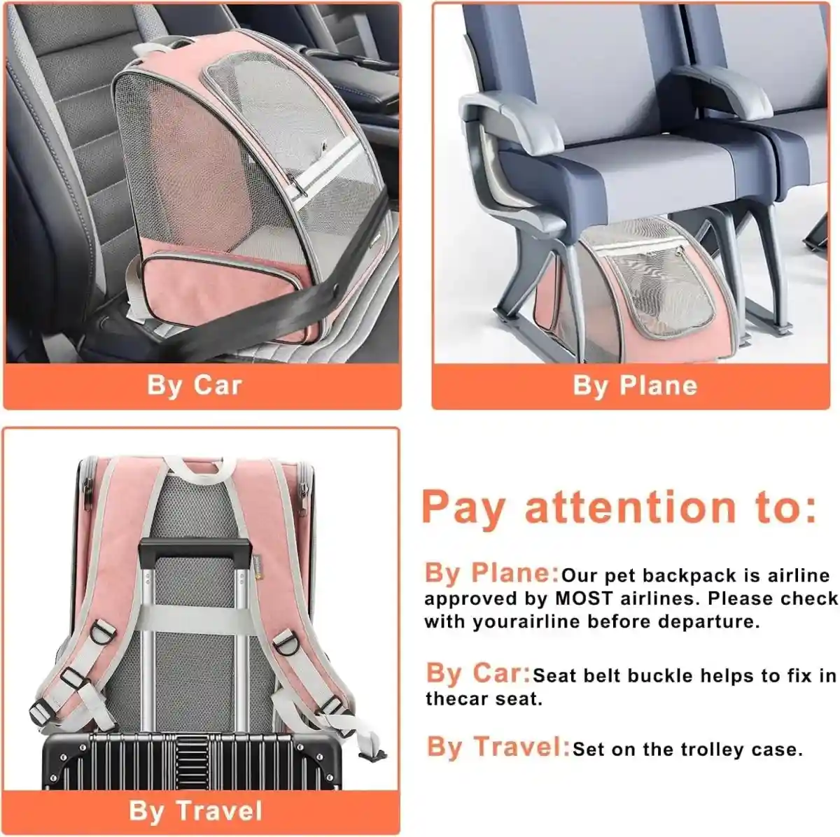 Expandable Cat Backpack Travel Bag (Set of 1)