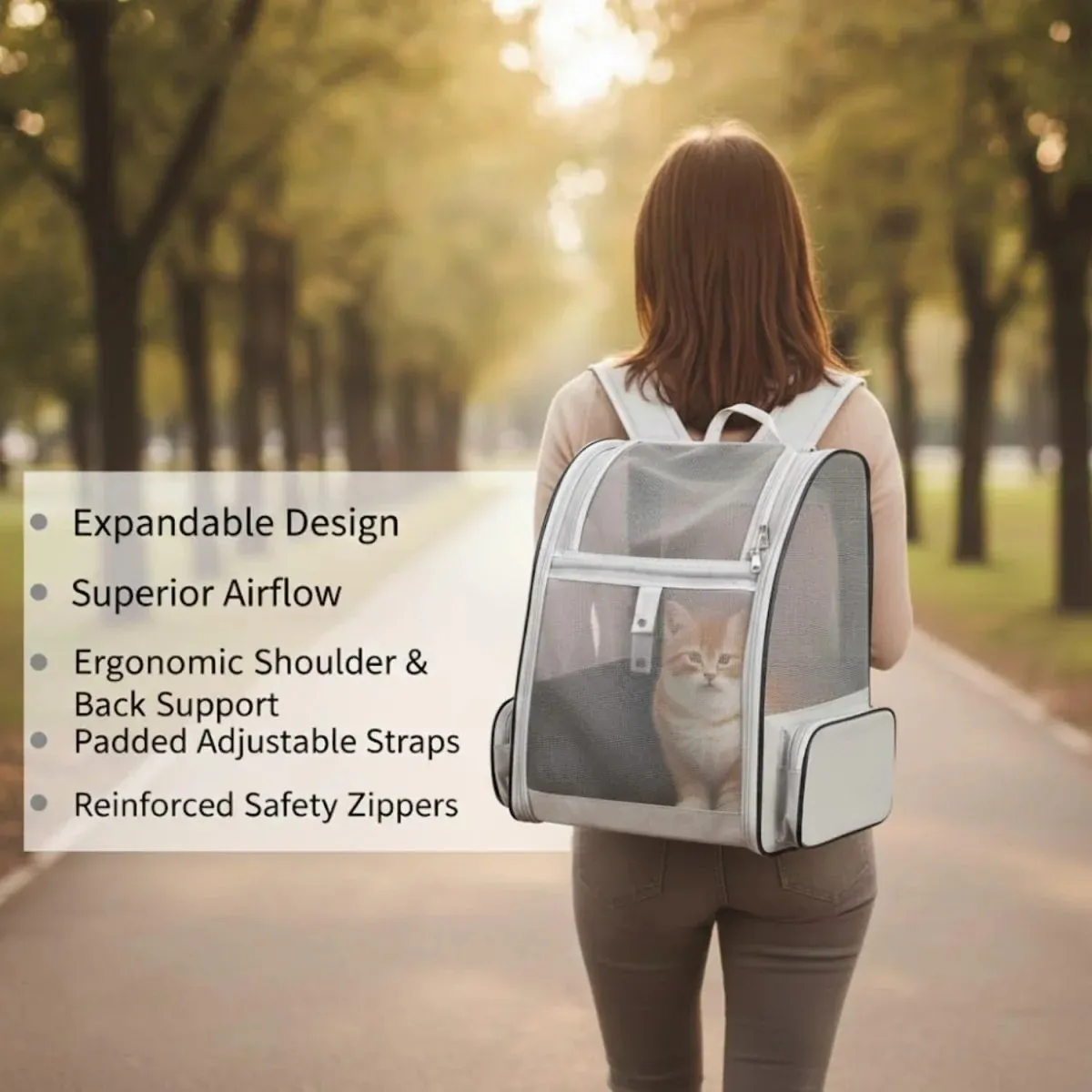 Expandable Cat Backpack Travel Bag (Set of 1)