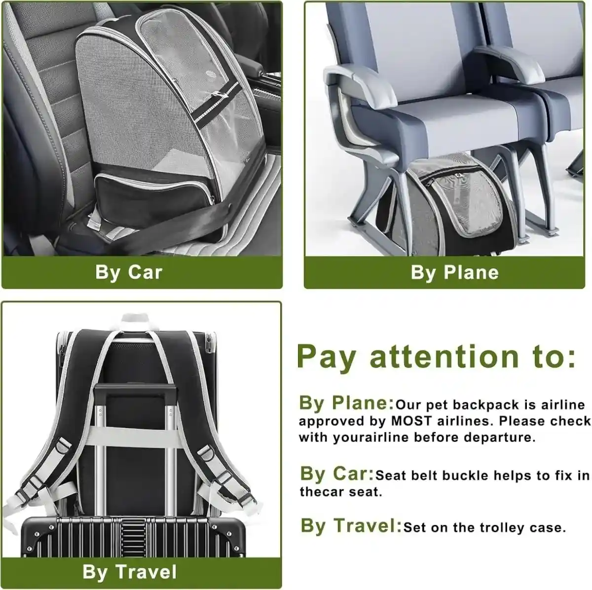 Expandable Cat Backpack Travel Bag (Set of 1)