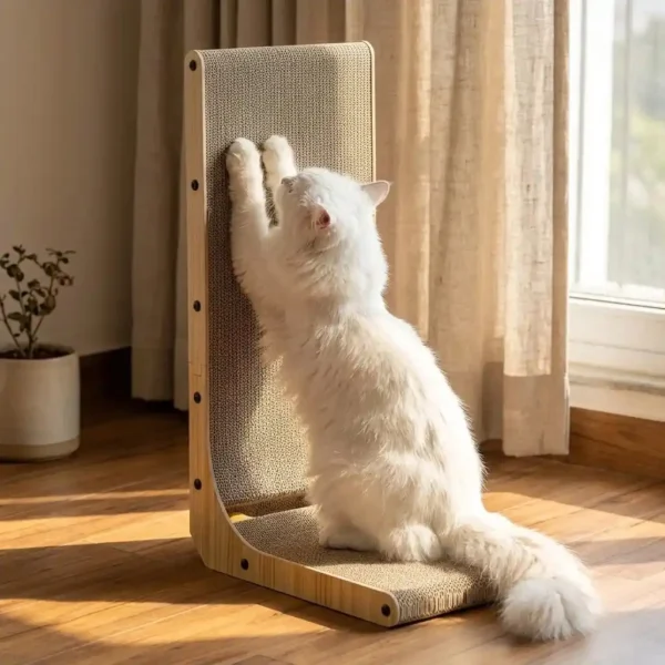 L-Shape Cat Scratcher-Furniture Protector & Bed (Set of 1)