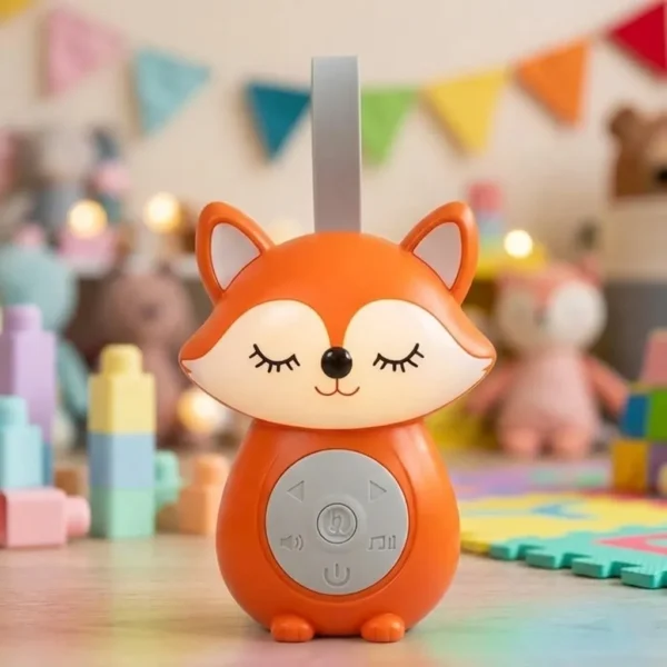 Soothing musical plush fox toy for baby sensory development and sleep comfort