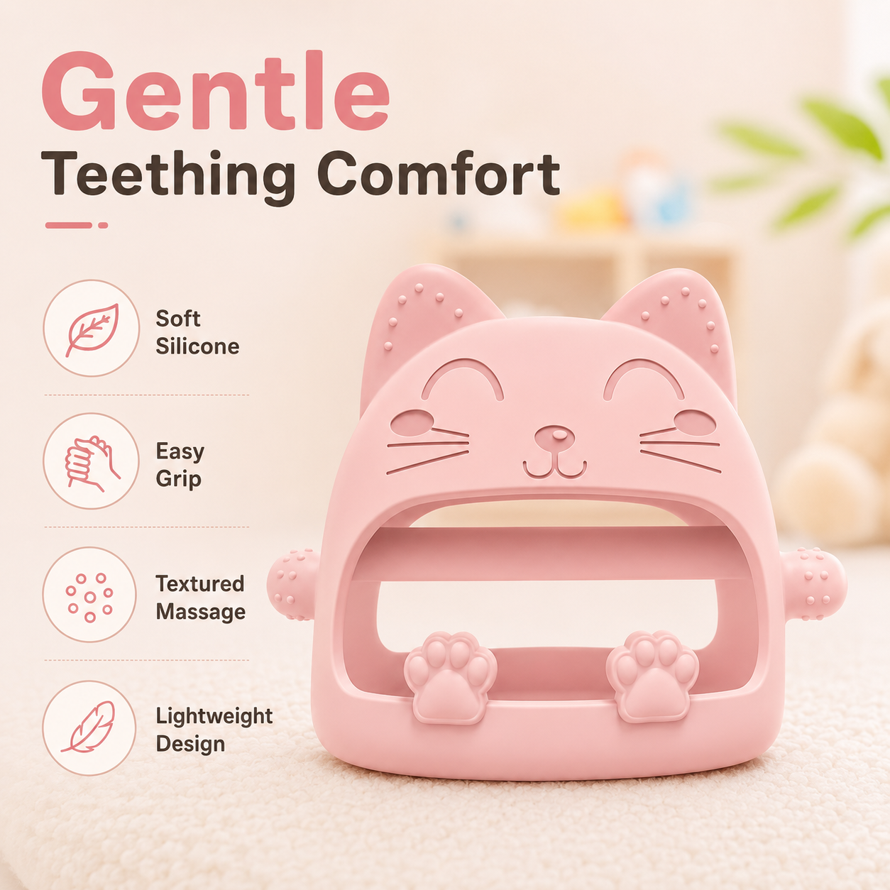 Cat Shape Baby Teether Toy - Image 2