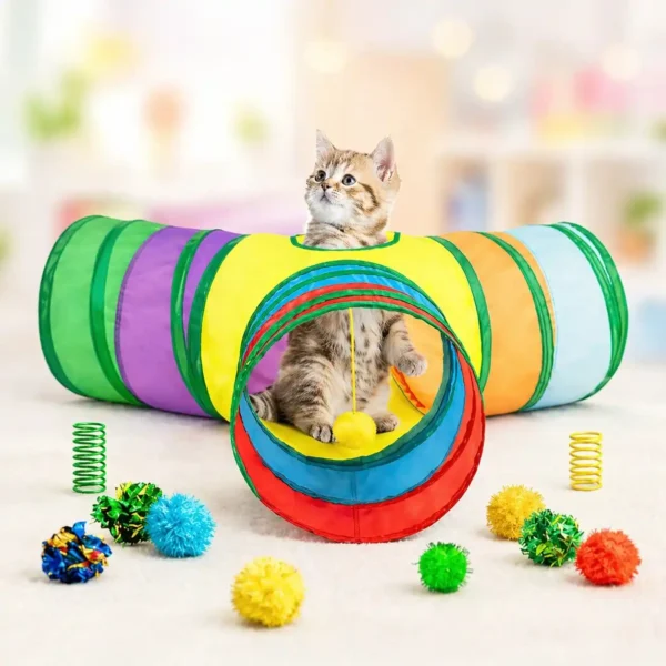Smart interactive cat toy with automatic motion features resting on a clean indoor floor.