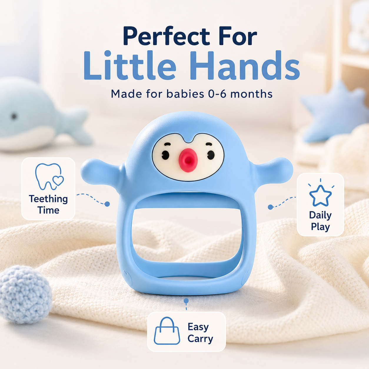 Penguin Baby Teething Toy - Image 4