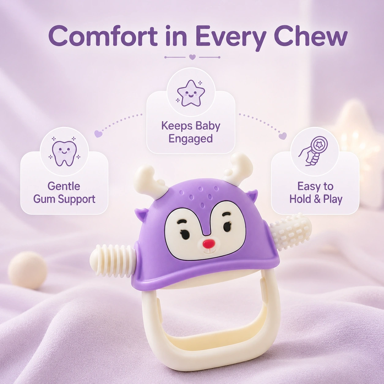 Reindeer Baby Teether Toy - Image 2