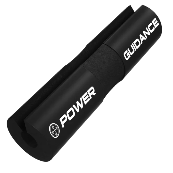 A durable, high-density foam barbell squat pad secured on an Olympic barbell for enhanced lifting comfort.